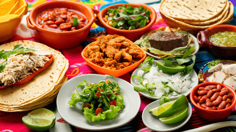 different mexican foods served on a plate