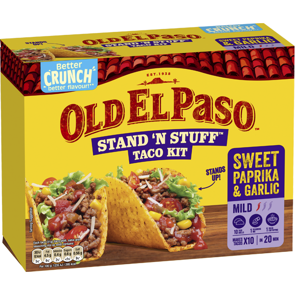 Old El Paso Stand 'N' Stuff Paprika & Garlic Crunchy Taco Kit 312G