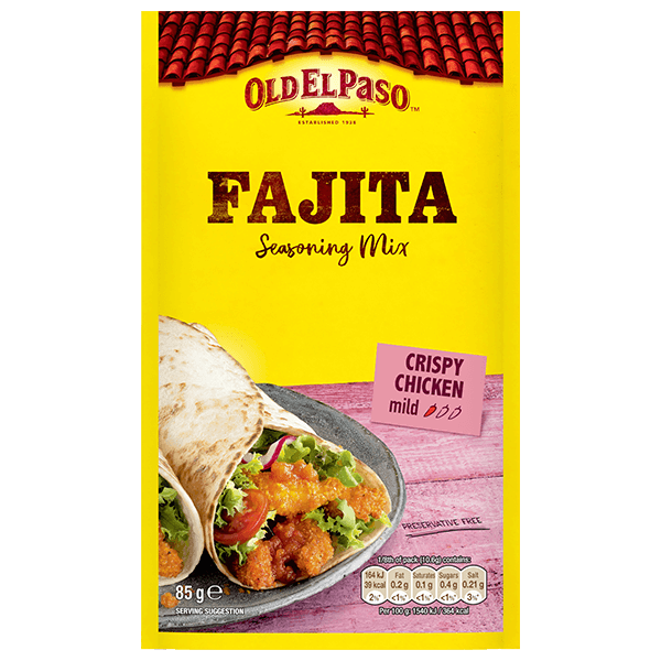 pack of Old El Paso's crispy chicken mild fajita seasoning mix (85g)
