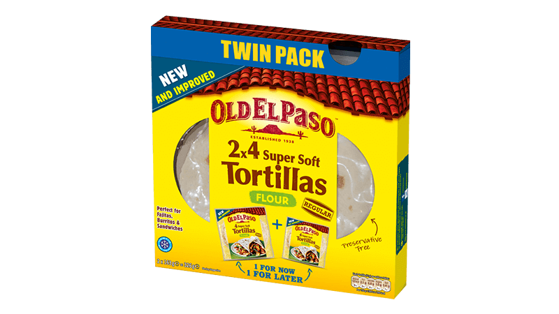 handy twin pack of Old El Paso's flour tortillas