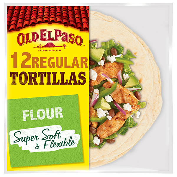 pack of Old El Paso's 12 regular tortillas (489g)